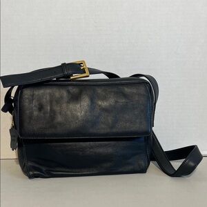 Giani Bernini Black Leather Crossbody Bag Minimalist